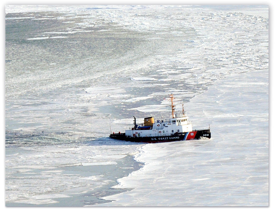 The Biscayne Bay breaking ice cutting the channel into Paradise Bay