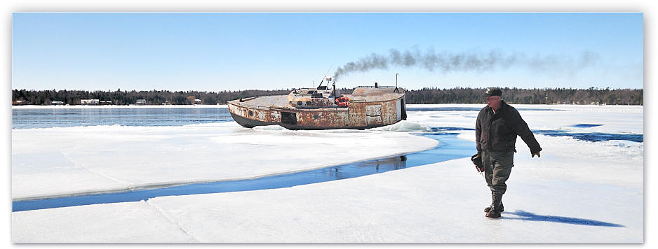 And finally the ice shelf breaks and floats free from shore as onlookers make a quick jump soas not to beon the water side