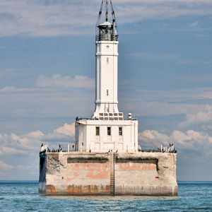 Grays Reef Light Winter Aerial Photo